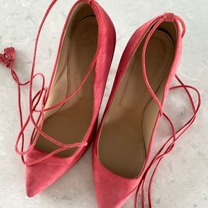 J Crew pink suede pumps